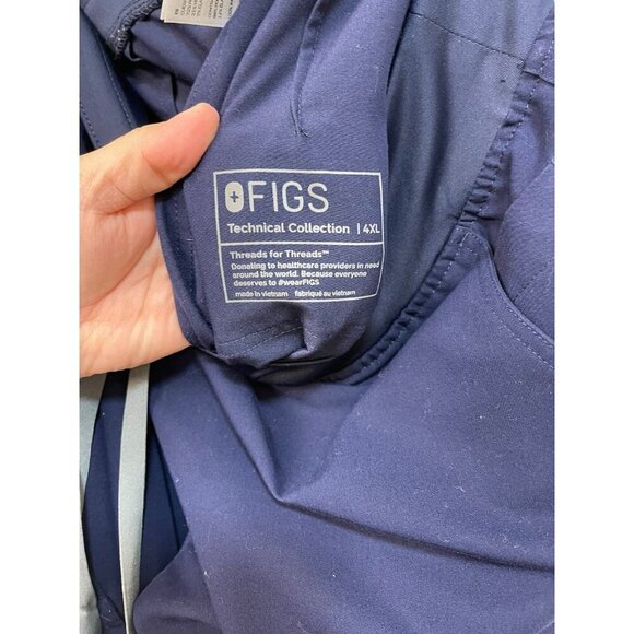 Figs Scrub Pants Technical Collection Plus Size 4XL Navy Blue Cargo Pockets - Picture 3 of 7